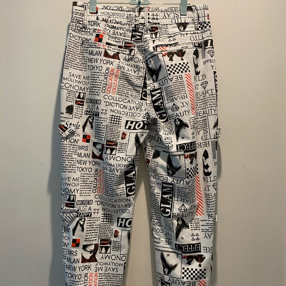Newspaper Print Pants